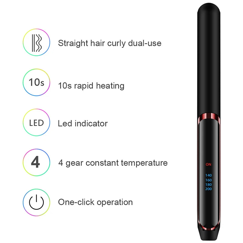 Professional Hair Straightener Tourmaline Ceramic, Ionic Negative with LCD Display