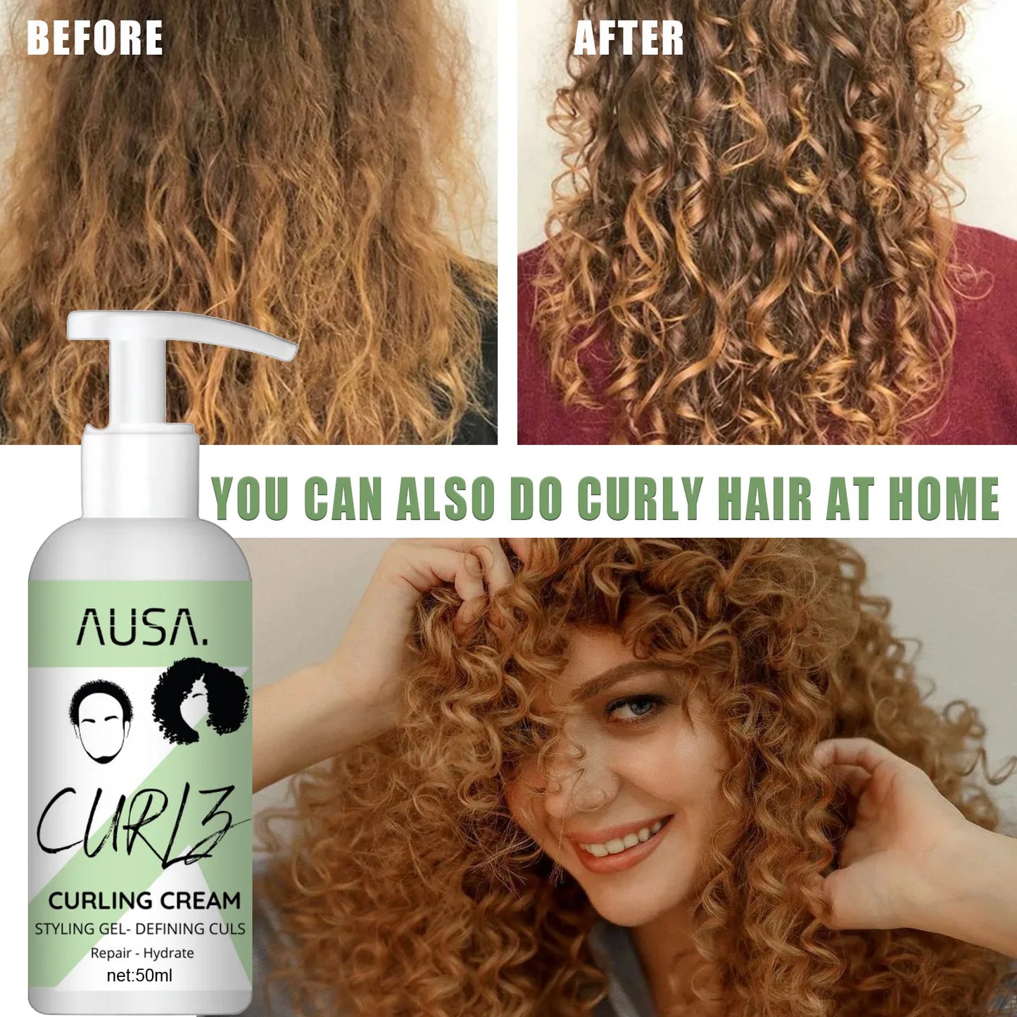 Curling Cream, Styling Gel/Defining Curls - 50ml