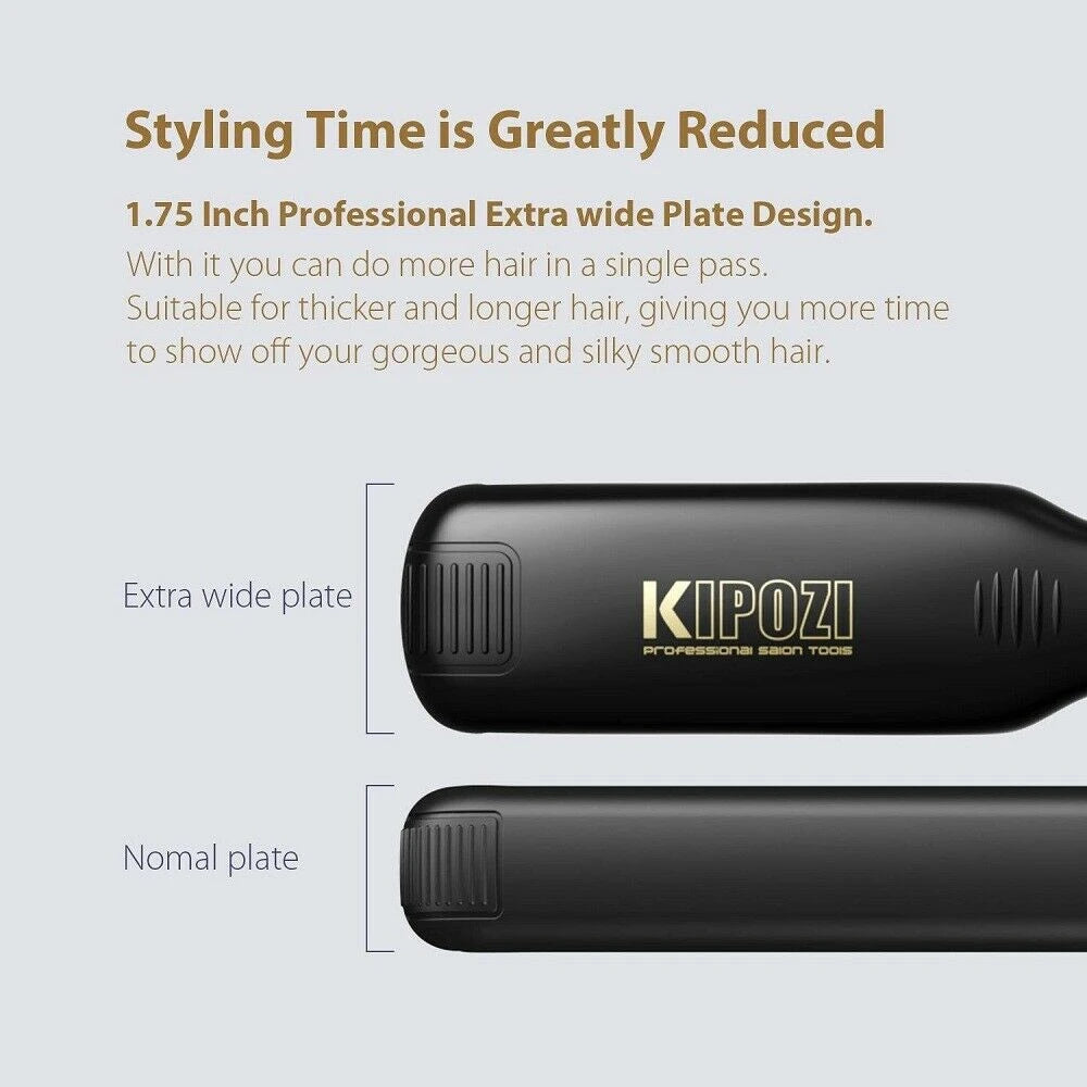 Professional Titanium Flat Iron Hair Straightener with Digital LCD Display Dual Voltage KIPOZI