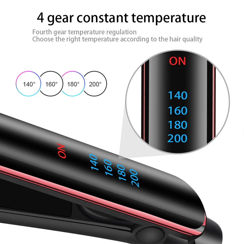 Professional Hair Straightener Tourmaline Ceramic, Ionic Negative with LCD Display