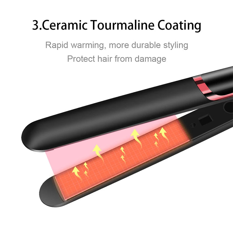 Professional Hair Straightener Tourmaline Ceramic, Ionic Negative with LCD Display