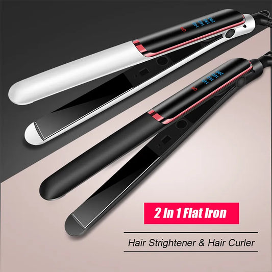 Professional Hair Straightener Tourmaline Ceramic, Ionic Negative with LCD Display