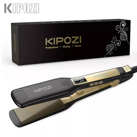 Professional Titanium Flat Iron Hair Straightener with Digital LCD Display Dual Voltage KIPOZI