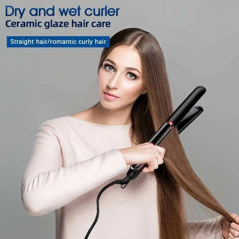 Professional Hair Straightener Tourmaline Ceramic, Ionic Negative with LCD Display