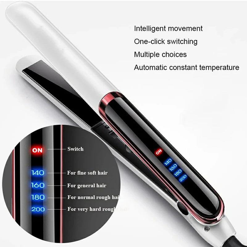 Professional Hair Straightener Tourmaline Ceramic, Ionic Negative with LCD Display